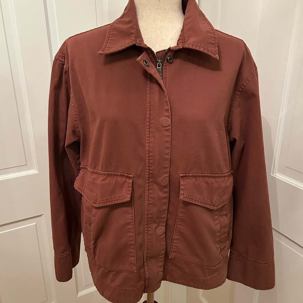 PISTOLA Utility Shacket‎ Jacket Spice Rust/Brown Red Oversized Minimalist XS - Picture 2 of 15